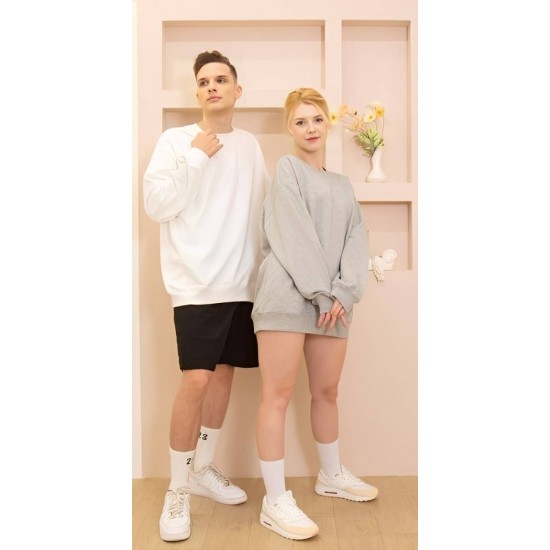 『ARRIVE GUIDE』AG1000 重磅無刷毛大學T 素色 長袖上衣 寬版落肩  秋冬  男女可穿 可客製化